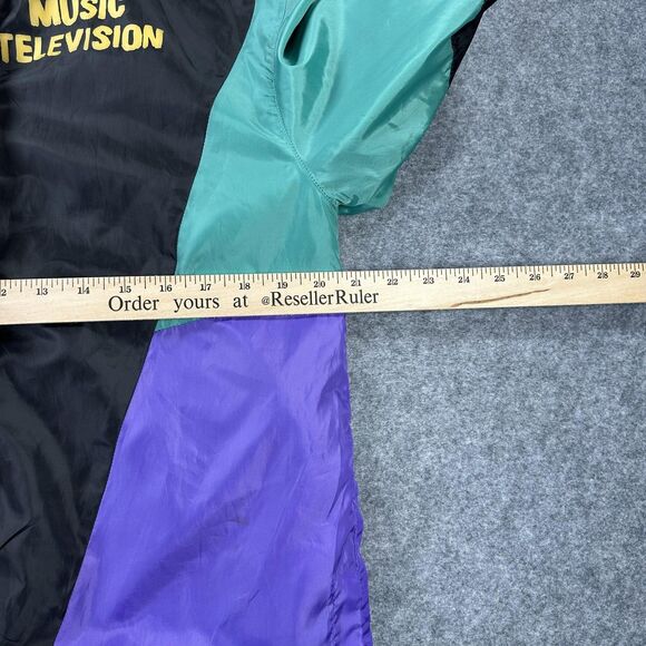 MTV Music Television Jacket Mens Small Multicolor Hooded Windbreaker 2020 - Picture 10 of 12